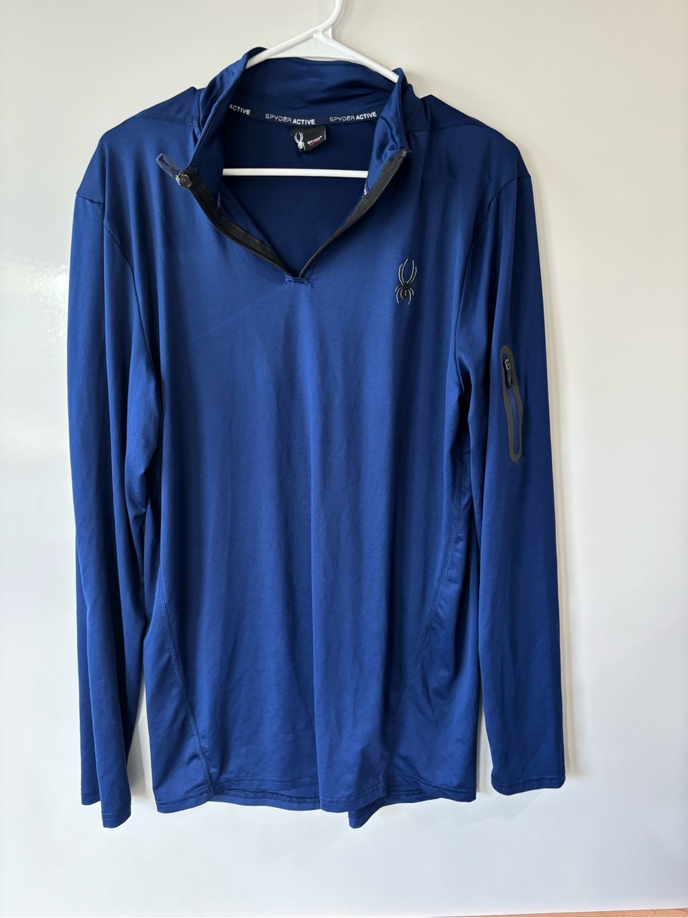 Spyder Men's Navy Blue Lightweight Quarter-Zip Active Top